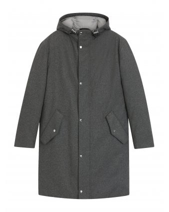 P-Jared Hooded Panel Performance Flannel Coat Grey