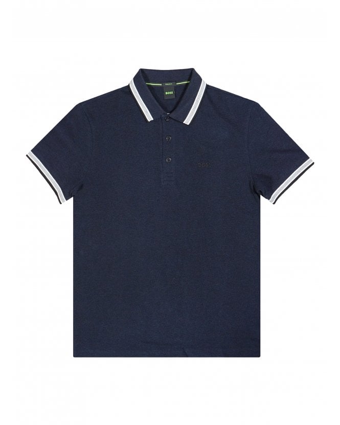 BOSS Paddy Tipped Pique Polo Shirt Navy