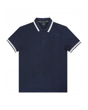 Paddy Tipped Pique Polo Shirt Navy