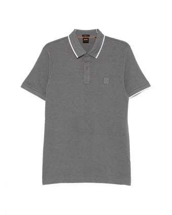 Passertip Pique Tipped Polo Shirt Open Grey