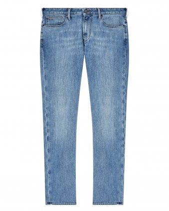Mens J06 Slim Fit Comfort-Denim Jeans - Mid-Blue 