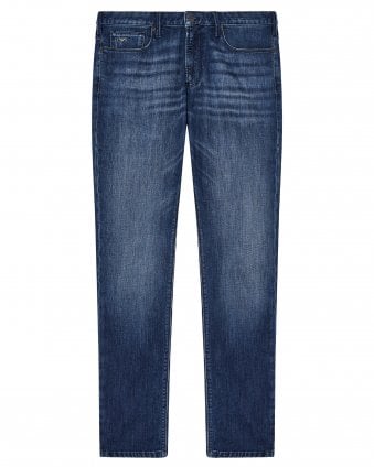 Mens J06 Slim Fit Streaked Stretch Denim Jeans - Blue