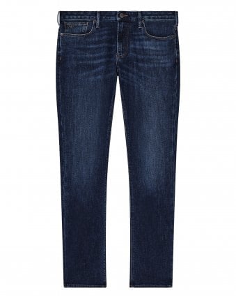 Mens J06 Slim Fit Washed Comfort Denim Jeans - Blue