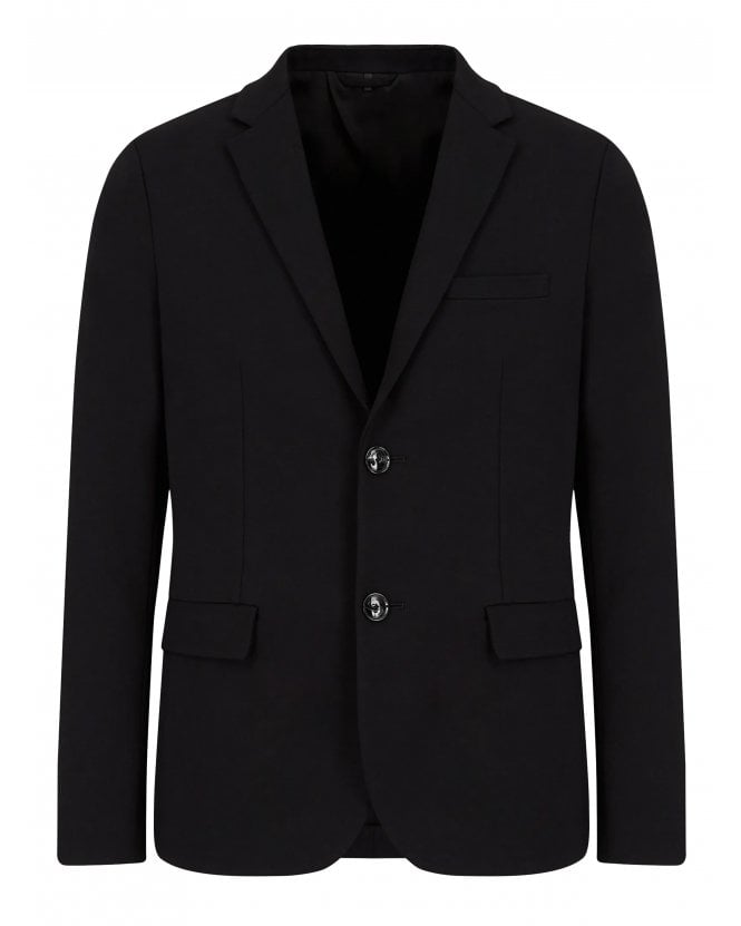 Emporio Armani Mens Stitched Single Breasted Jacket Black