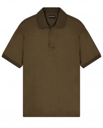 Mens Travel Essential Zip Polo Shirt - Green