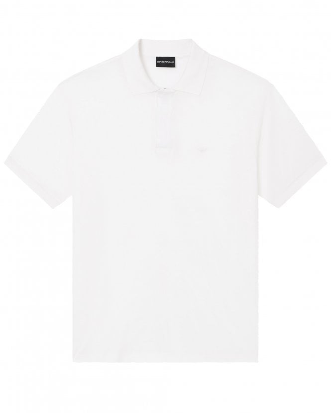 Emporio Armani Mens Travel Essential Zip Polo Shirt - White