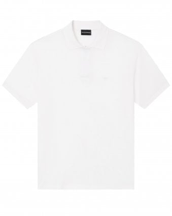 Mens Travel Essential Zip Polo Shirt - White