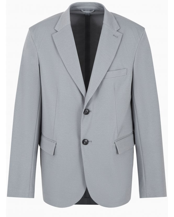 Emporio Armani Mens Travel Essentials Blazer Jack Light Grey