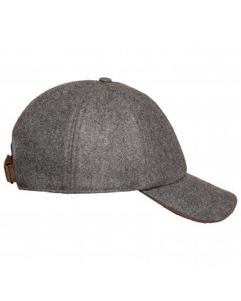 Mens Classic Wool Hat, Gray Baseball Cap