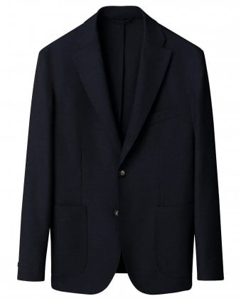 Mens Lana Tech Tailor Fit Soft Blazer Jacket - Navy Blue