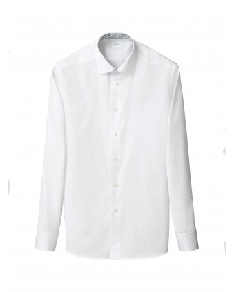 Mens Paisley Trim Slim Shirt White