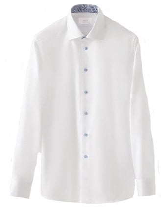 Mens Signature Twill Paisley Slim Shirt White
