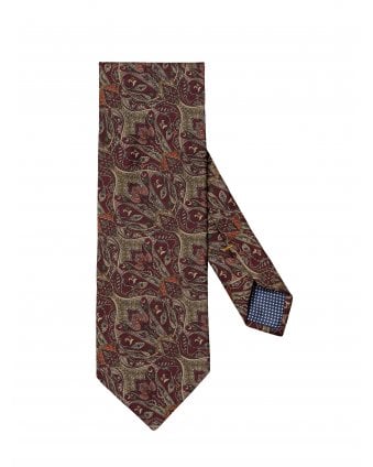 Mens Floral Pattern Tie Burgundy