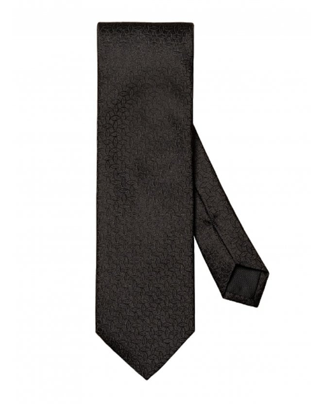 Eton Mens Geometric Eleptical Tie Black