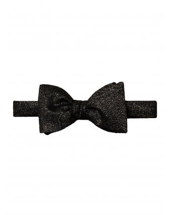 Mens Glitter Bow Tie Black