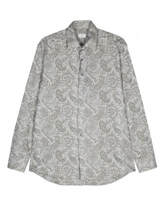 Mens Tonal Paisley Shirt Gree