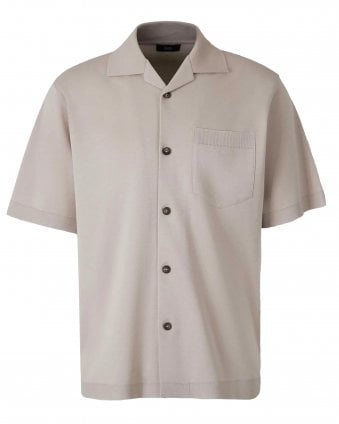 Mens Chest-Pocket Short-Sleeve Shirt - Perla Gray (Beige)