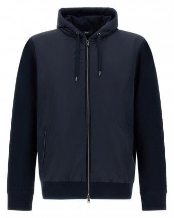 Mens Hybrid Hooded Zip Jacket - Blue