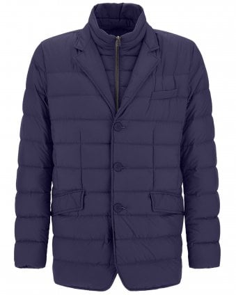 Mens La Giacca Slim Fit Down Blazer Style Jacket - Blue