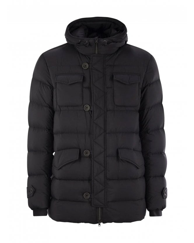 Herno Mens L'Eskimo Hooded Jacket Black