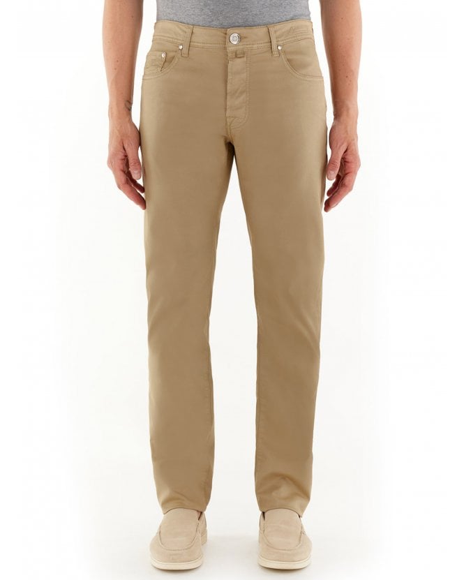 Jacob Cohen Mens Bard Slim Fit Chino Trousers Beige