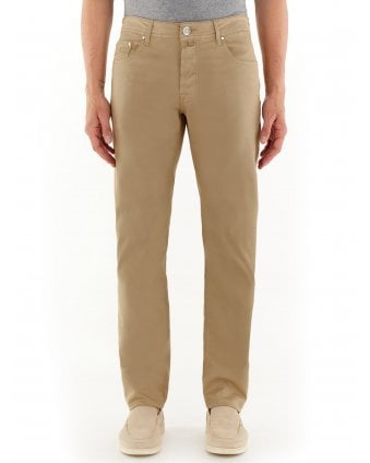 Mens Bard Slim Fit Chino Trousers Beige