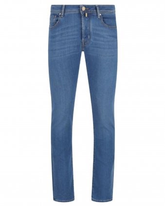 Mens Bard Slim Fit Stretch Jeans - Blue