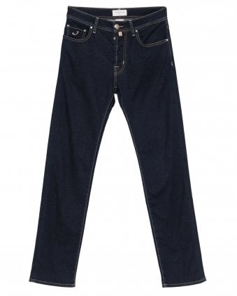 Mens Bard Slim-Fit Stretch Jeans - Dark Blue