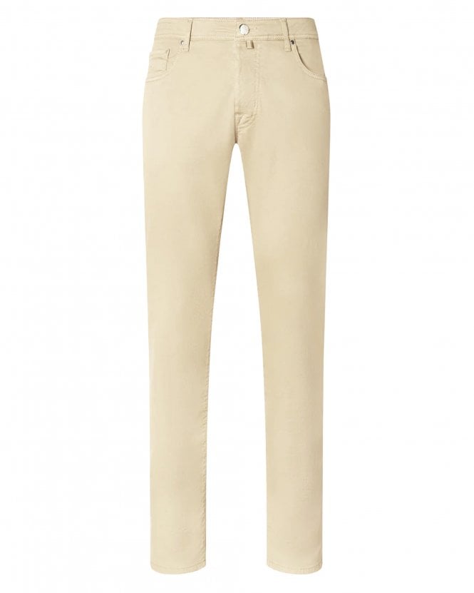 Jacob Cohen Mens Bard Slim-Fit Stretch Twill Chino Trousers - Light Beige