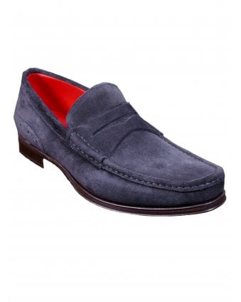 Mens Idler Moccasin Loafer Shoes Dark Blue