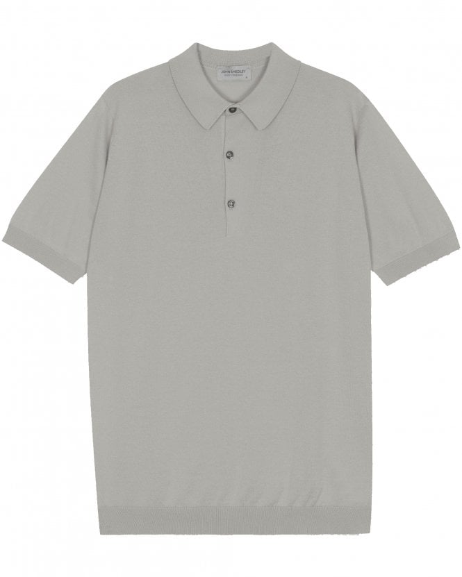 John Smedley Mens Adrian Sea Island Cotton Knit Polo Shirt - Parchment (Beige)