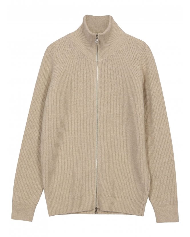 John Smedley Mens Thatch Zip Cardigan Jacket Pampas