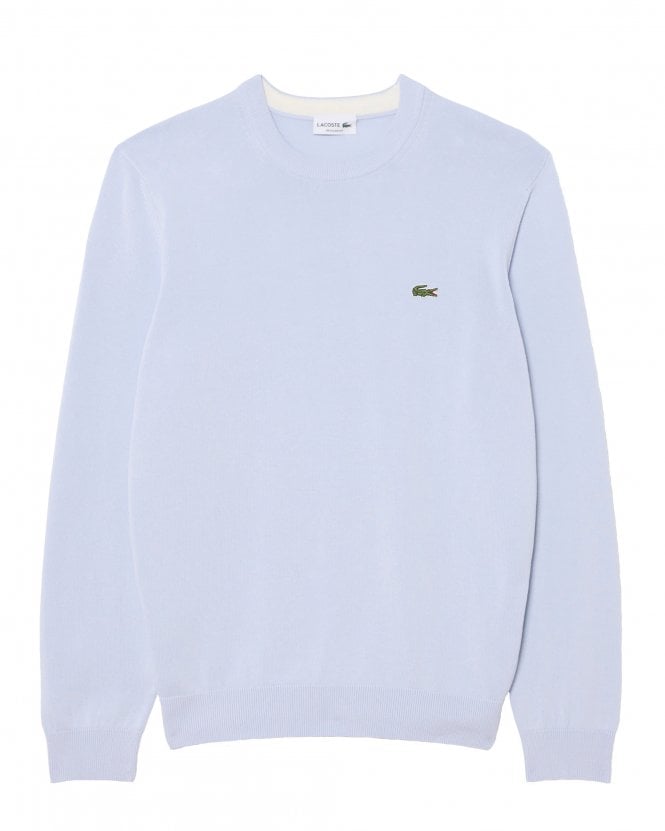Lacoste Mens Monochrome Crew Neck Sweater - Light Blue