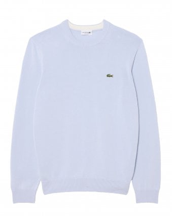 Mens Monochrome Crew Neck Sweater - Light Blue