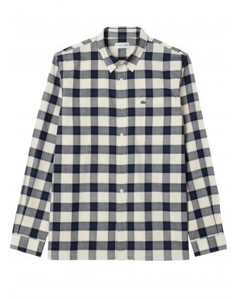Mens Plaid Flannel Shirt Blue/Navy Blue/White