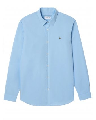 Mens Poplin Stretch Shirt Pastel Blue