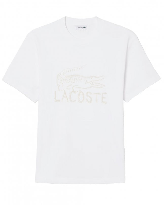 Lacoste Mens Printed Logo Cotton T-Shirt - White 