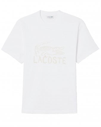 Mens Printed Logo Cotton T-Shirt - White 
