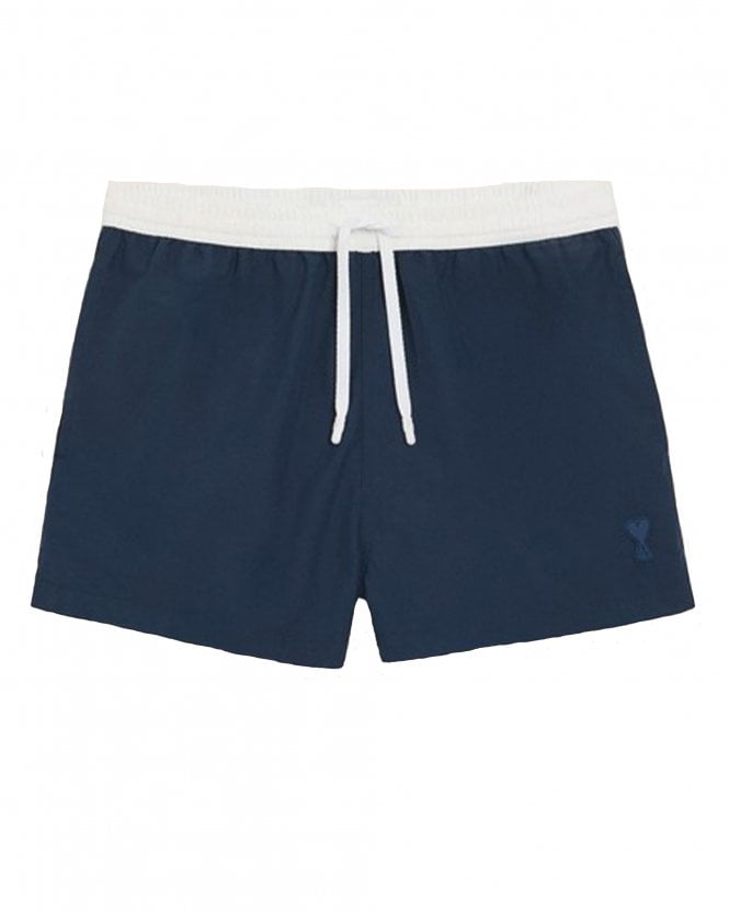 Ami Paris Mens  Nylon Swimshort Swimsuit - Ink Blue