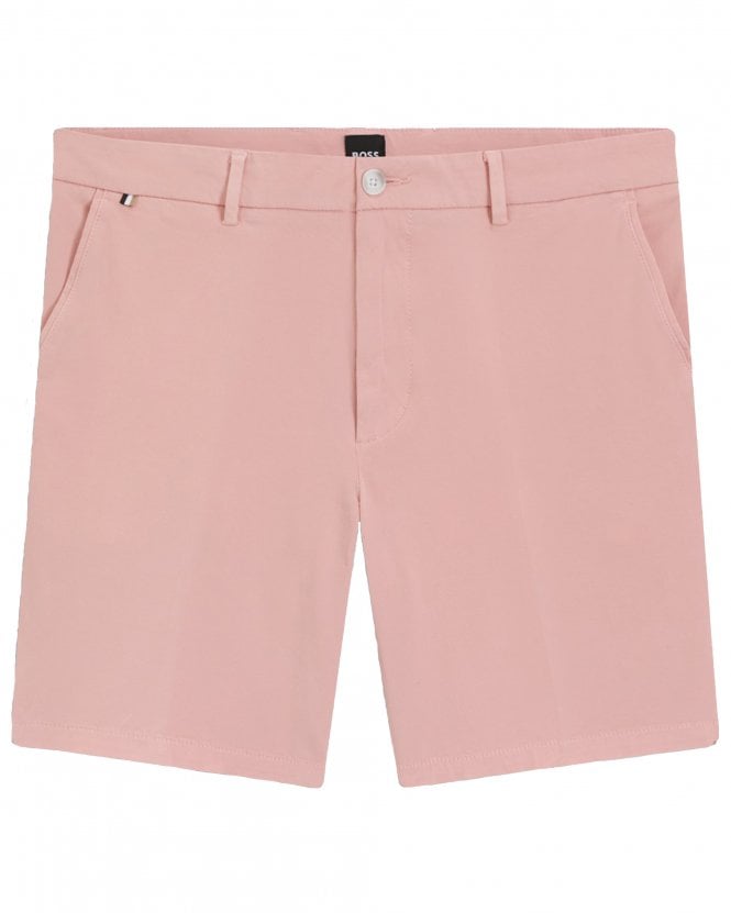 BOSS Mens  H Kane 1 Stretch Cotton Twill Shorts - Light Pink