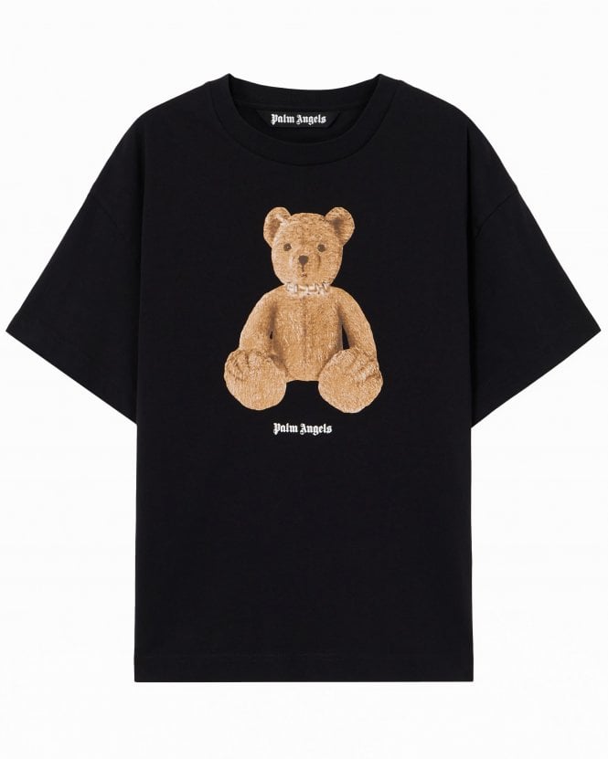 Palm Angels Mens  Classic Bear T-Shirt - Black Brown