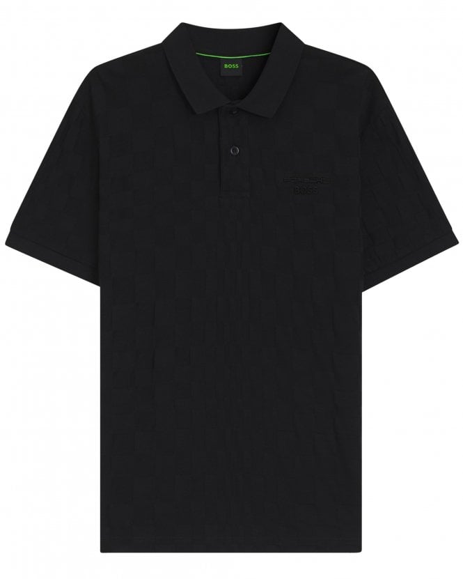 BOSS Mens PL_PS Spirit70 Jacq Porsche X  Polo Shirt - Black