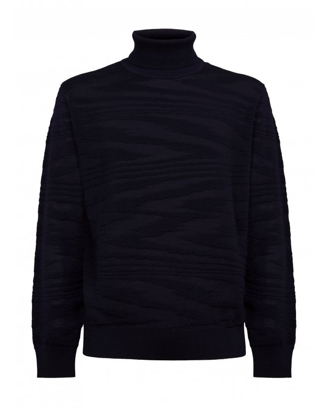 Missoni Mens Slash Roll Neck Jumper Navy 