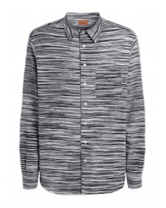 Mens Space Dye Shirt Black White 