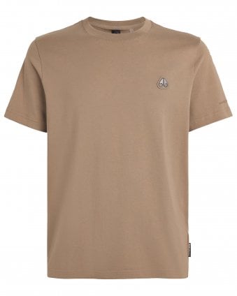 Mens Crescent Regular Fit T-Shirt - Beige (Ashen)
