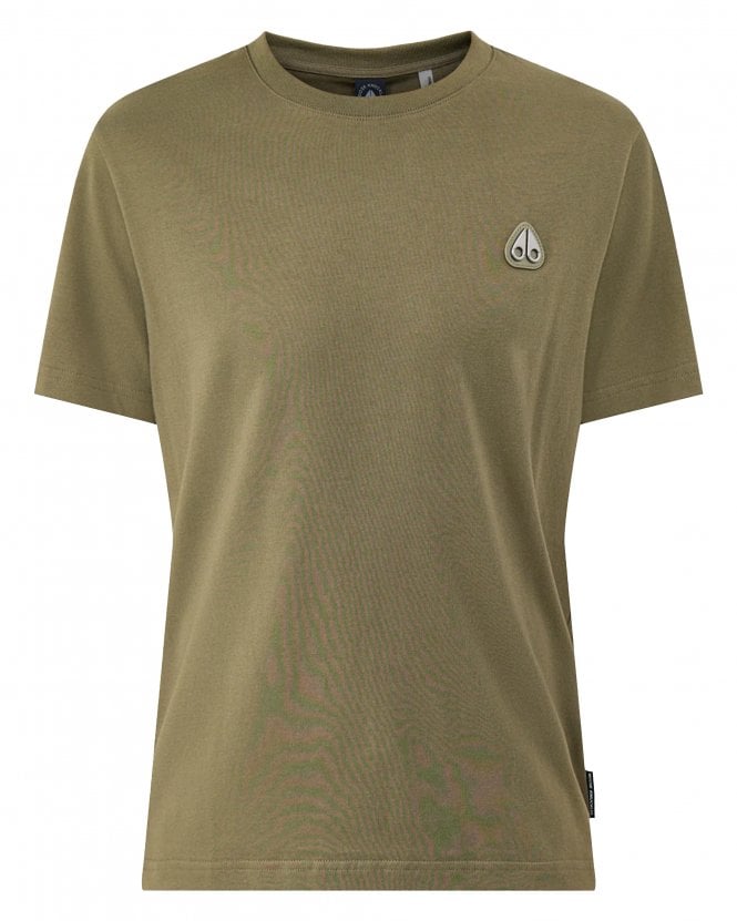 Moose Knuckles Mens Crescent Regular Fit T-Shirt - Olive Green (Combat) 