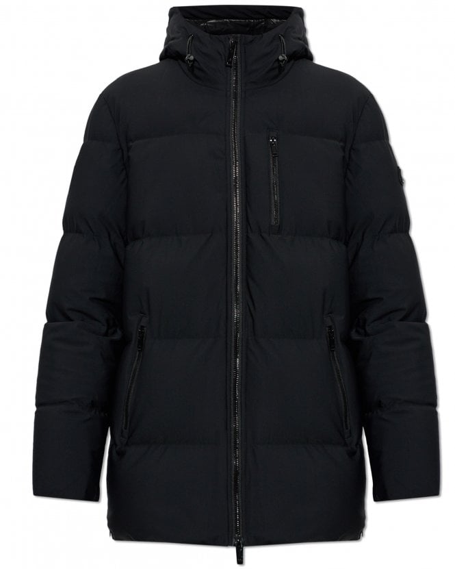 Moose Knuckles Mens Soho 3Q Relaxed Fit Down Hood Jacket - Black 