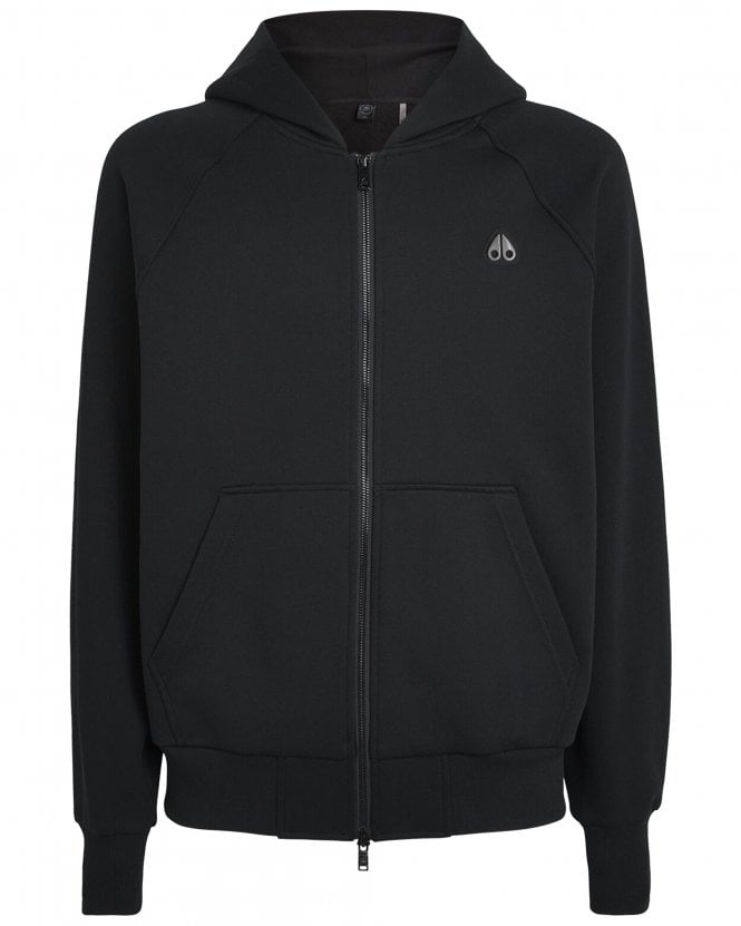 Moose Knuckles Mens Yul Relaxed Fit Zip Hoodie - Black