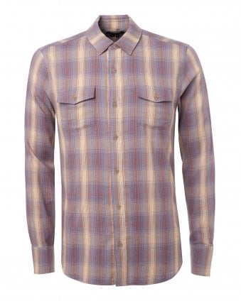 Mens Everett Toasted Vanilla Plaid Flannel Shirt
