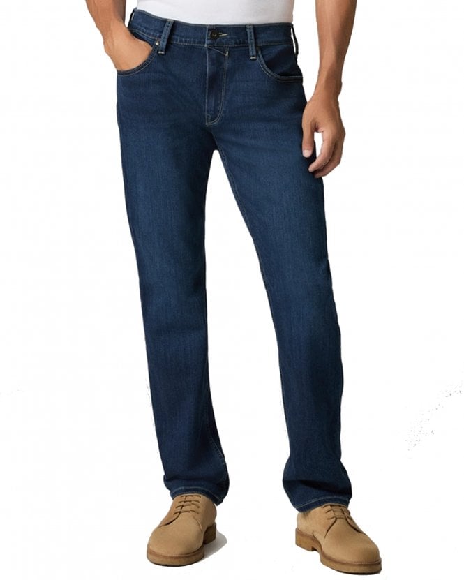 Paige Jeans Mens Federal Slim Straight Fit Transcend Stretch Jeans - Dark Blue (Amherst)